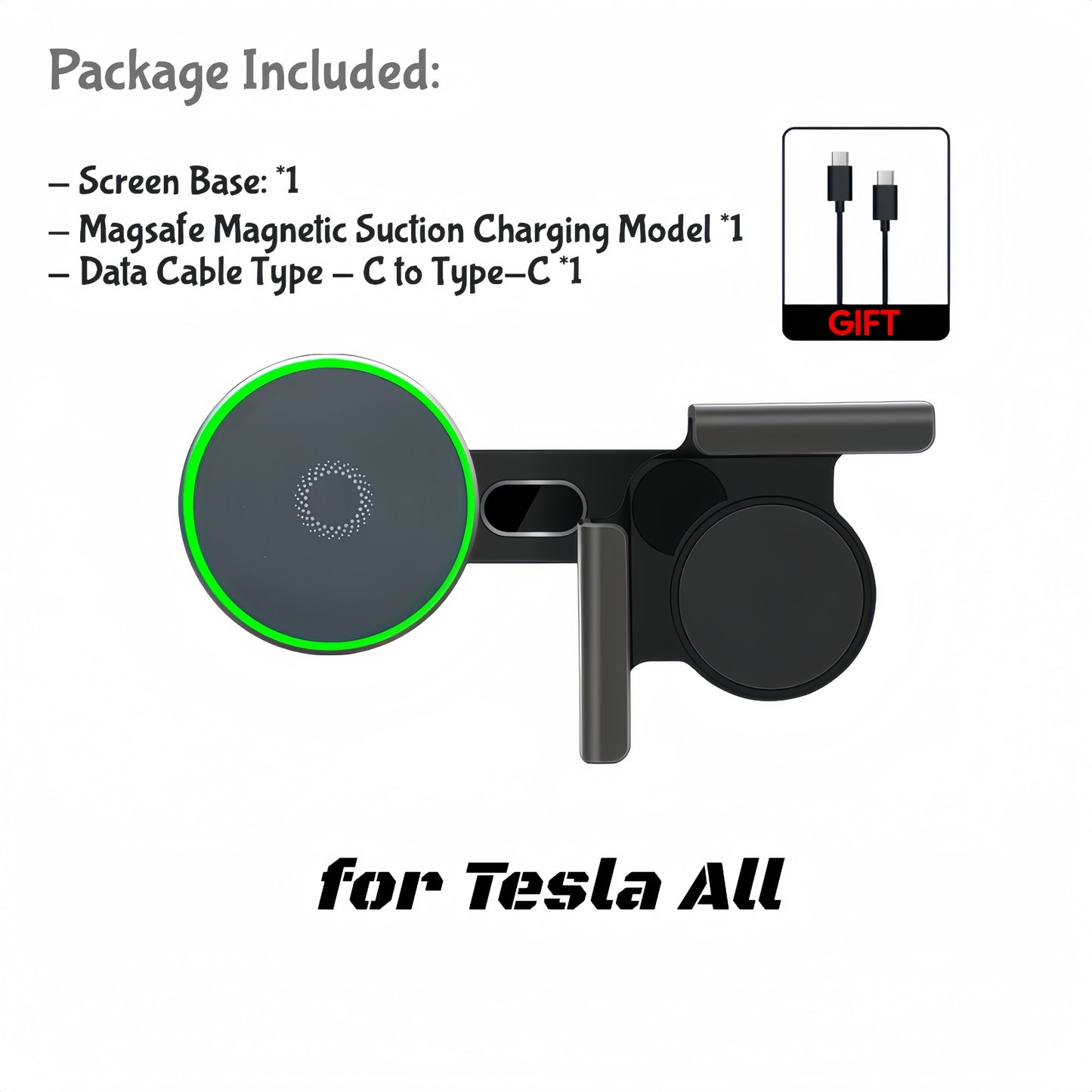 Tesla accessories wireless phone mount for Model 3 and Model Y providing safe and convenient phone use
