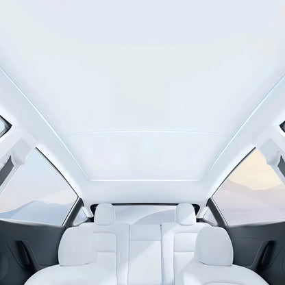 Ice crystal glass roof sunshade designed for Tesla Model 3 2021-2026, providing custom fit heat and UV protection