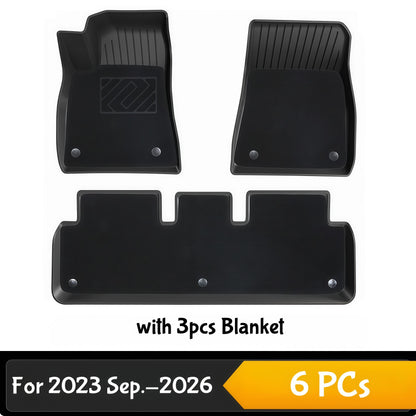 6 piece Tesla Model 3 floor mats set with detachable carpet layers for added comfort