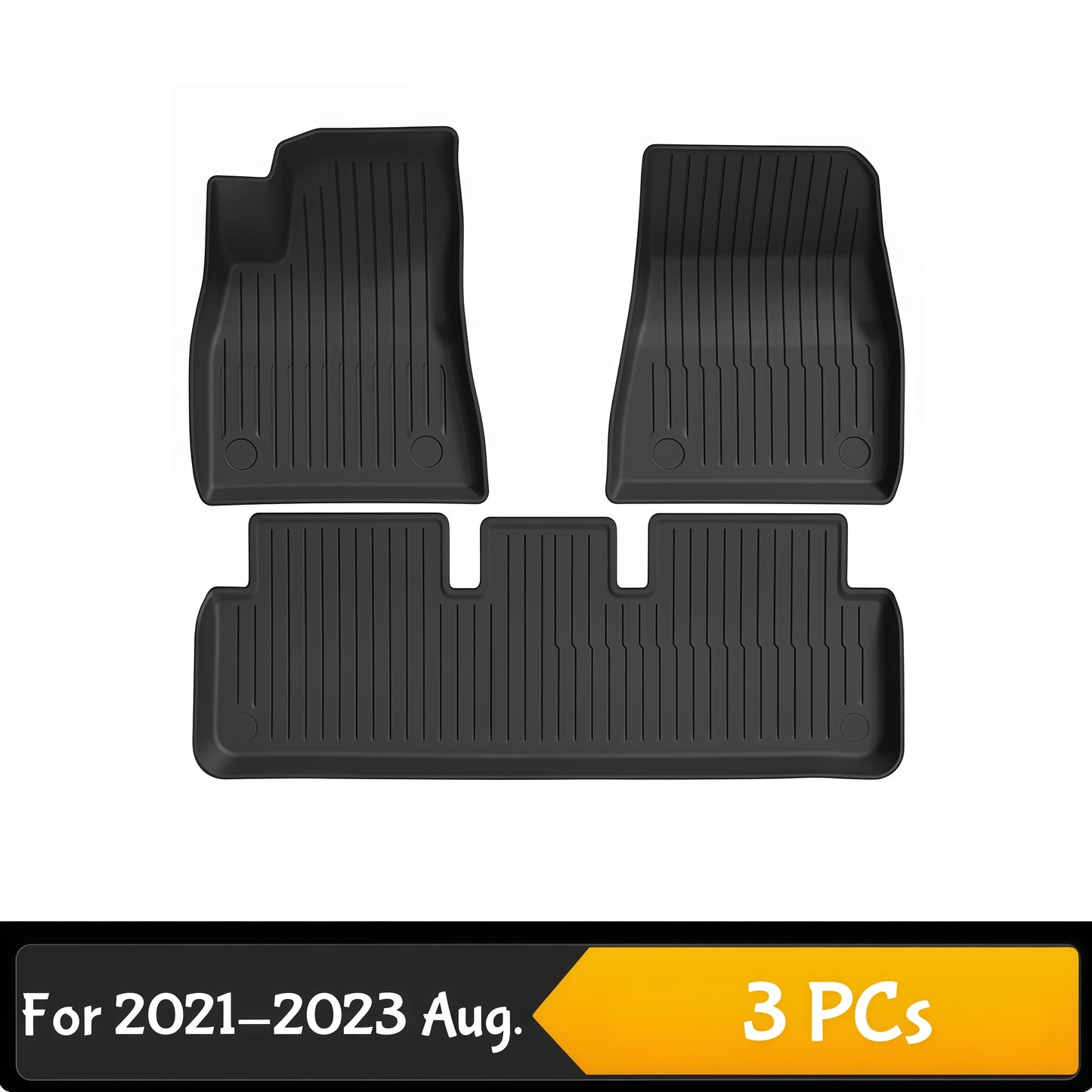 Easy to clean Tesla Model 3 TPE floor mats designed for mud, dirt and daily use