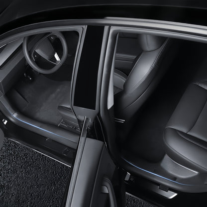 Door sill guard compatible with 2024-2025 Model 3 Highland for protecting entry areas from scuffs and shoe marks