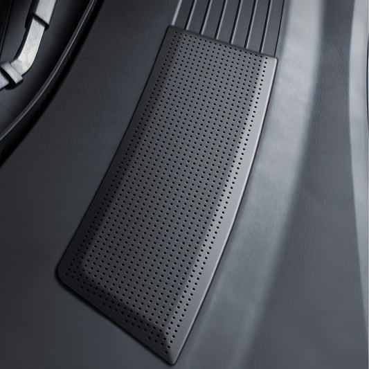 Front air vent grille guard for Tesla Model 3 Highland designed to block leaves and dirt from air intake