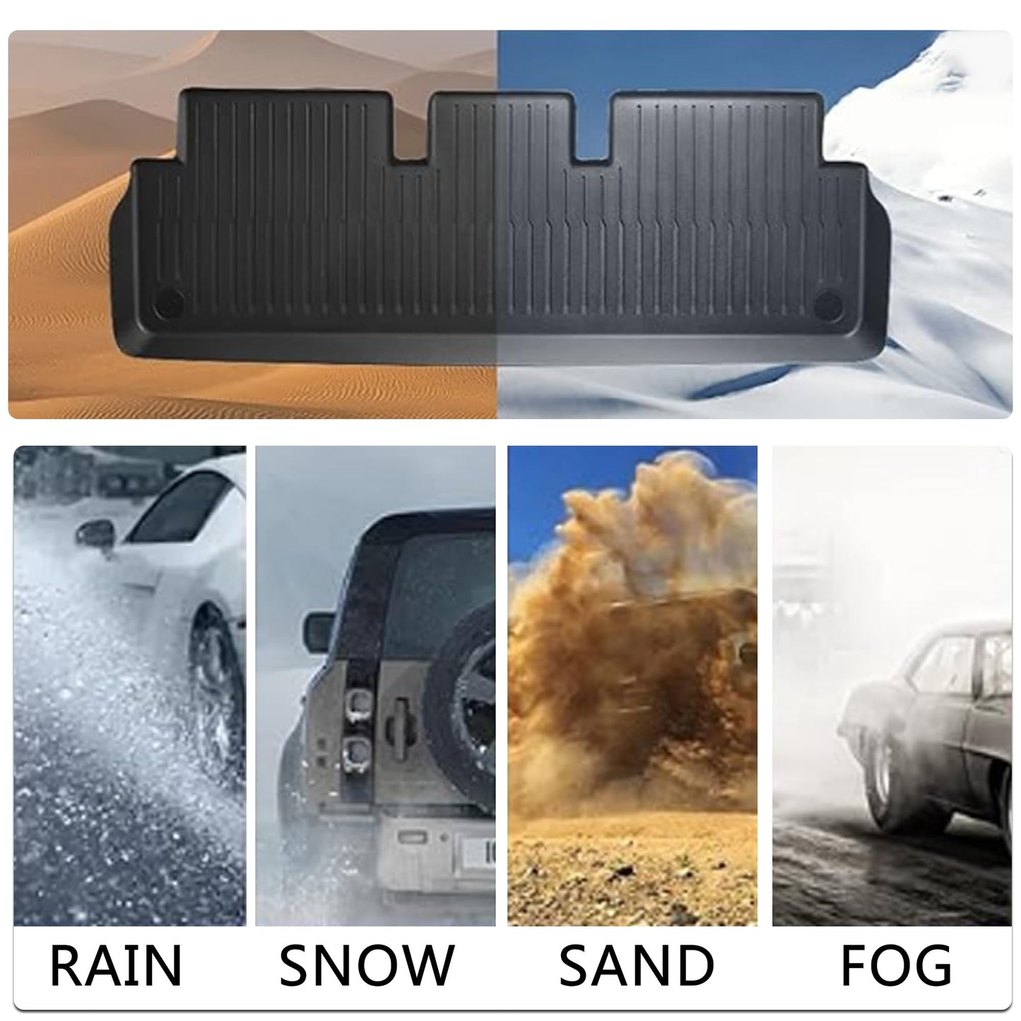 Front and rear all-weather floor mats for Tesla Model 3 Highland providing complete interior floor coverage