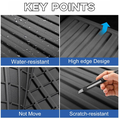 Non-toxic, eco-friendly TPE trunk liner designed for Tesla Model 3 Highland, safe for families with odorless and recyclable material