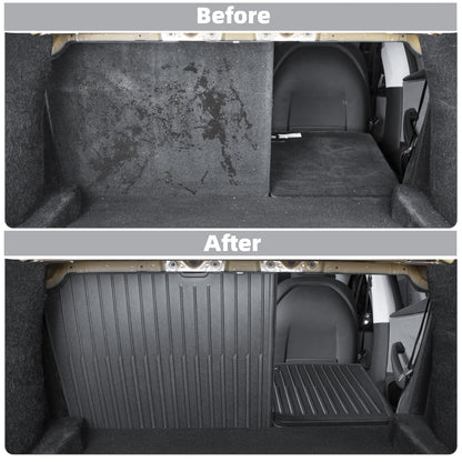 Tesla Model 3 rear seat TPE protector offering waterproof, scratch-resistant backrest coverage for daily protection and long-lasting durability