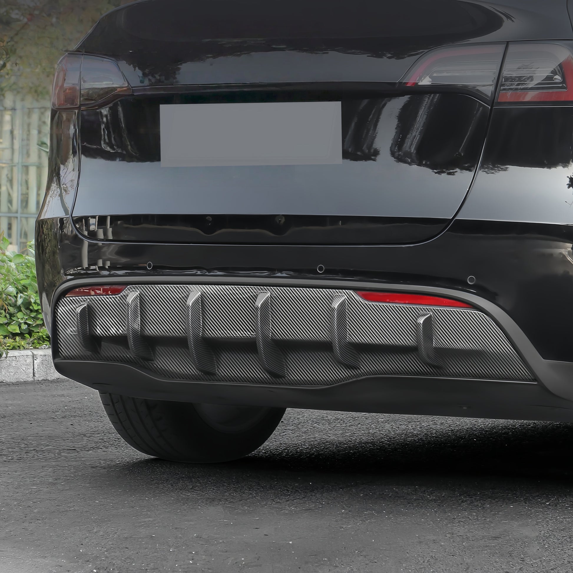 ABS aerodynamic rear spoiler lip for Tesla Model Y 2025 Juniper, enhancing stability and sporty rear aesthetics