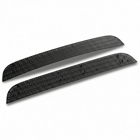 Air intake protective cover designed for Tesla Model Y 2025 Juniper to block debris and protect HVAC airflow system