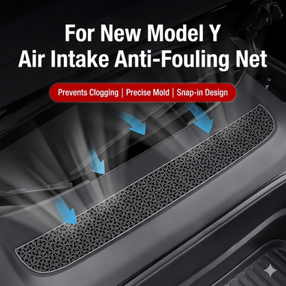 Stainless steel mesh air intake cover for Tesla Model Y improving durability and preventing air inlet blockage