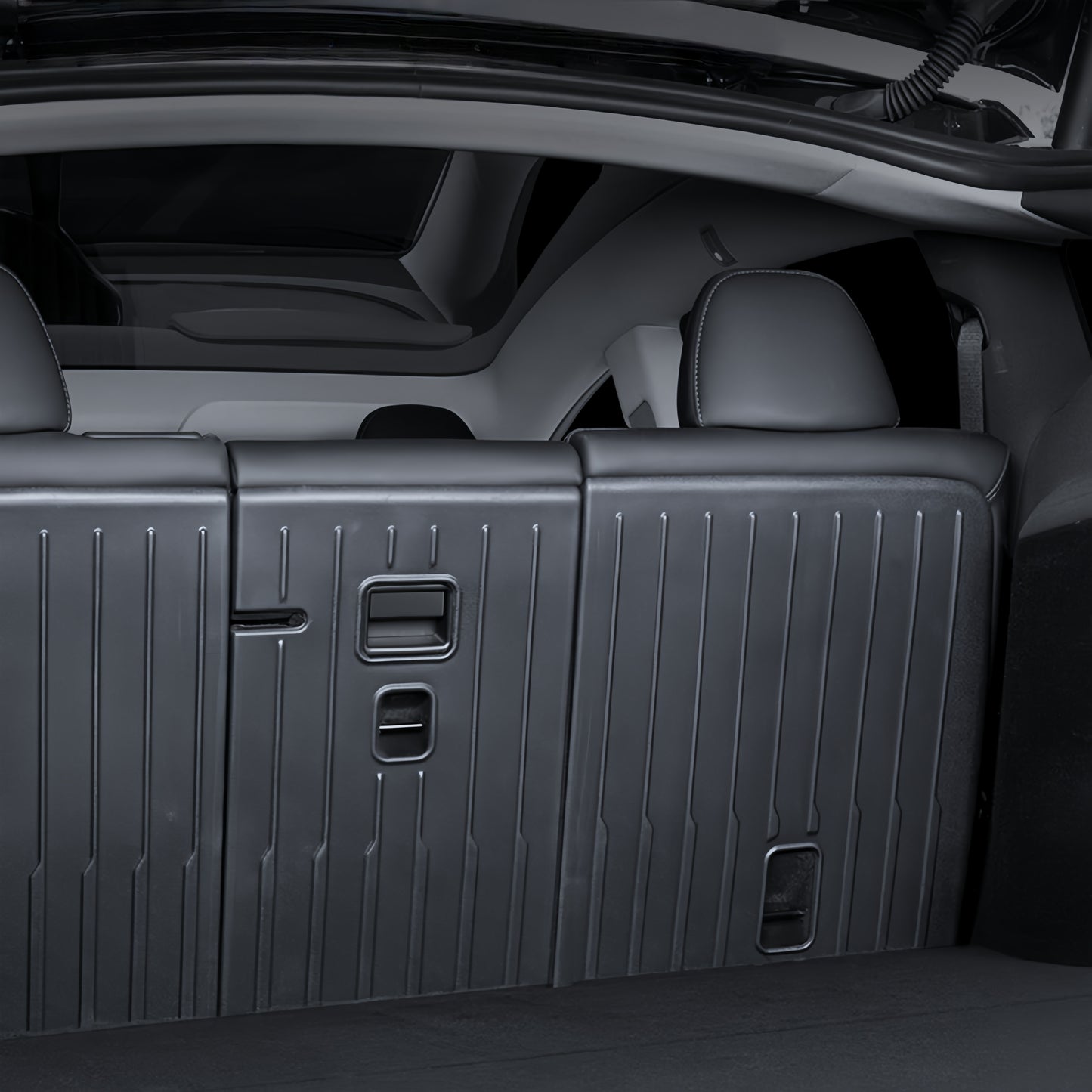 Tesla Model Y Juniper backrest cover with an easy-clean TPE surface that wipes effortlessly for quick interior maintenance