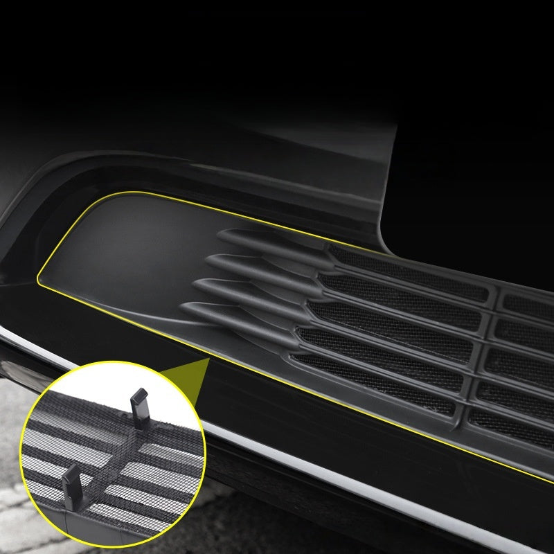 Radiator protection mesh for 2025 Tesla Model Y Juniper prevents leaves and stones from entering while maintaining airflow