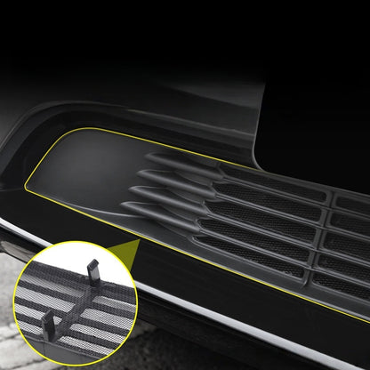 Radiator protection mesh for 2025 Tesla Model Y Juniper prevents leaves and stones from entering while maintaining airflow