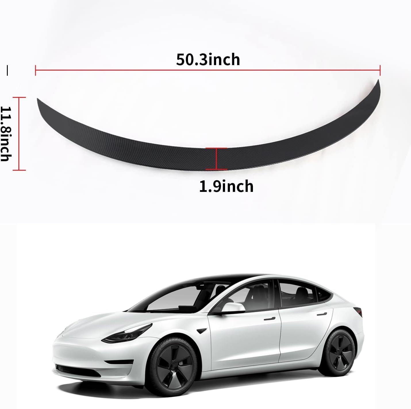 Performance upgrade ABS trunk lip spoiler for Tesla Model Y 2025, providing smoother airflow and enhanced rear-end styling