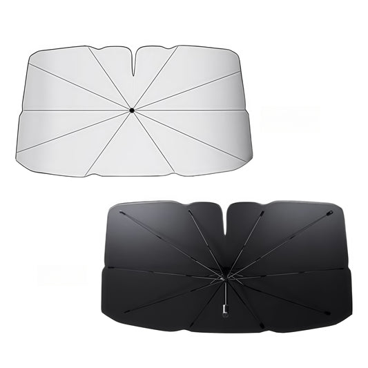 Universal car windshield sun shade umbrella designed to block UV rays and heat, keeping interior cool and protected